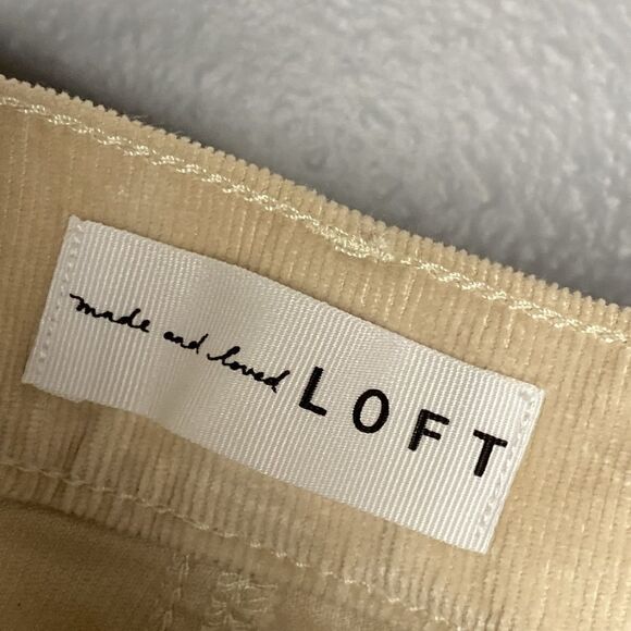 Made and Loved Loft Cream Chord Pants Size 6 - Picture 6 of 7